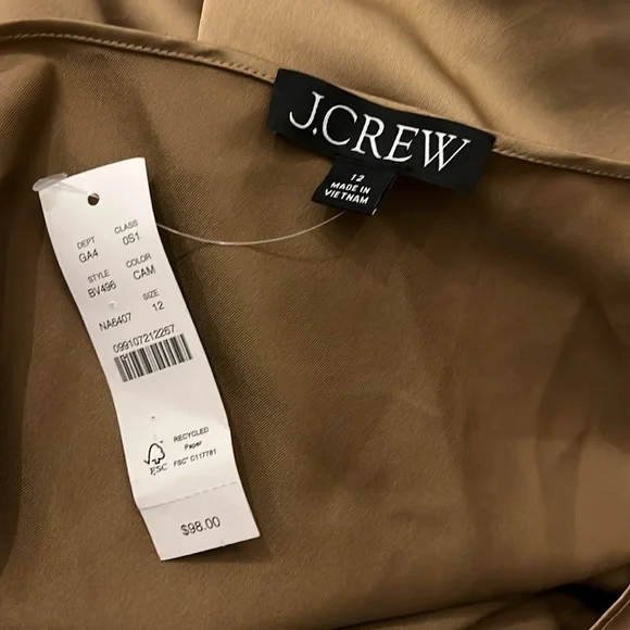NWT | JCrew Gwyneth slip dress in luster charmeuse | Sz 12 - Picture 2 of 2